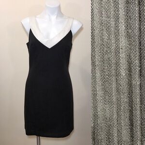 Milly Black Cocktail Dress Herringbone Size 8